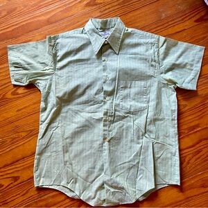 Vintage 1960’s Green Striped Permanent Press Shirt New